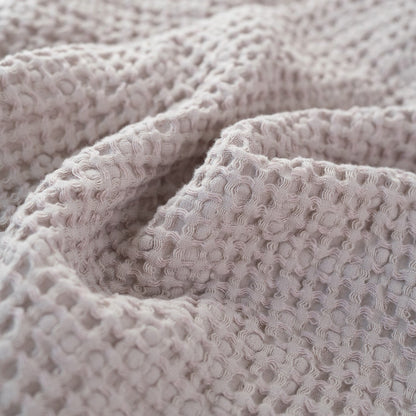 Puderrosa våffelhandduk i linne, upphängd – Noémie Living