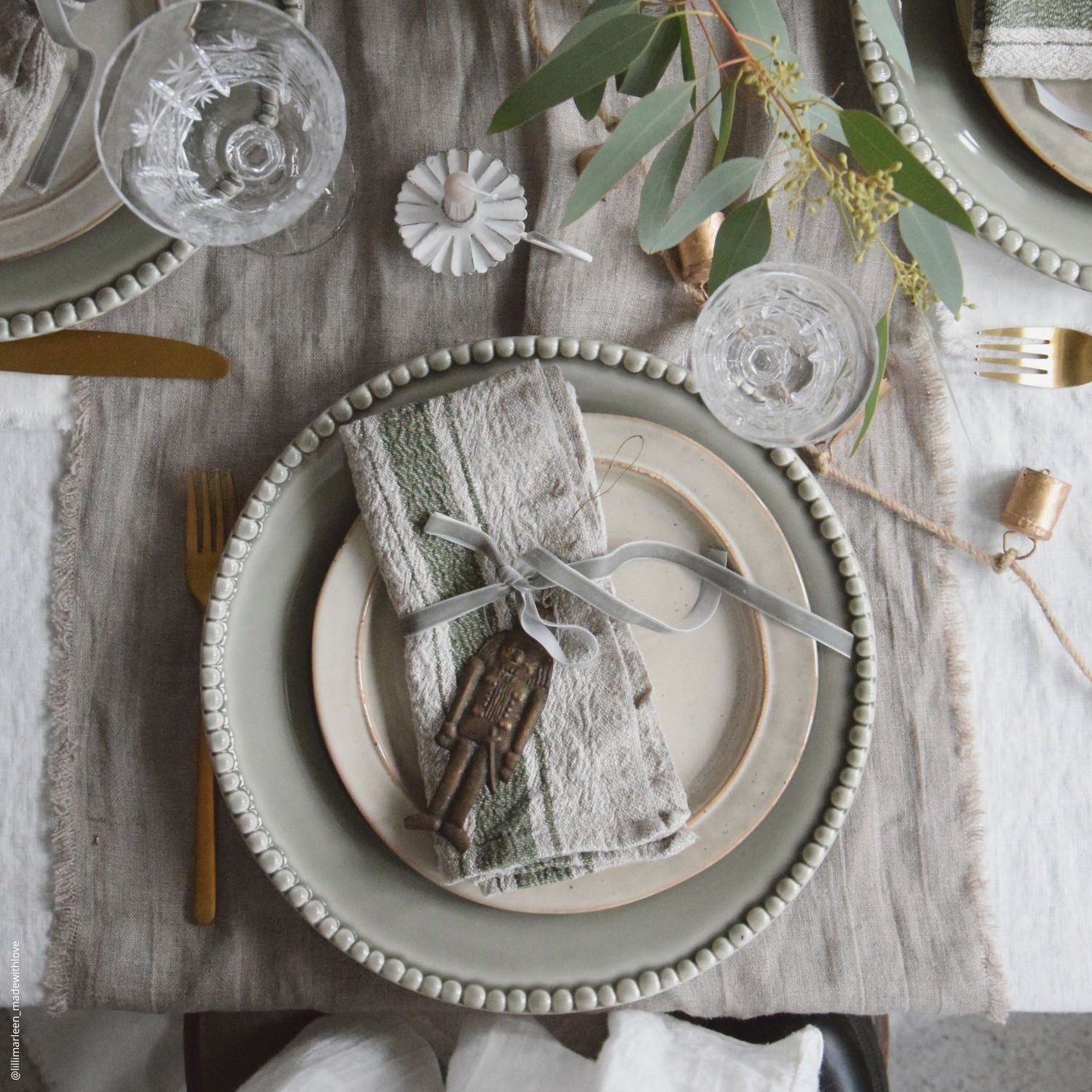 Vintage linneservetter i grönrand – Noémie Living