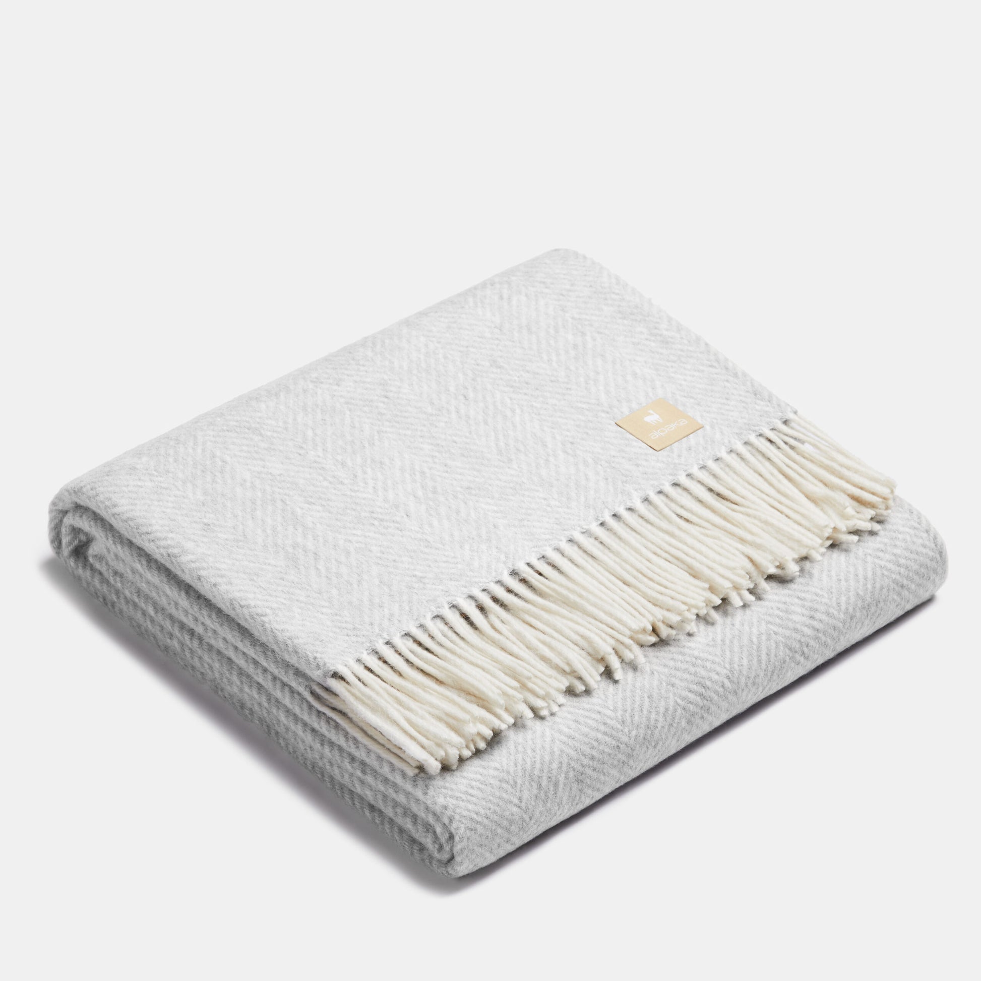 Plädar i alpaka och naturull, staplade – Noémie Living